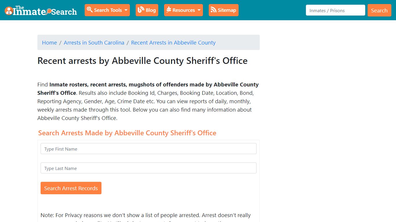 Recent arrests by Abbeville County Sheriff's Office